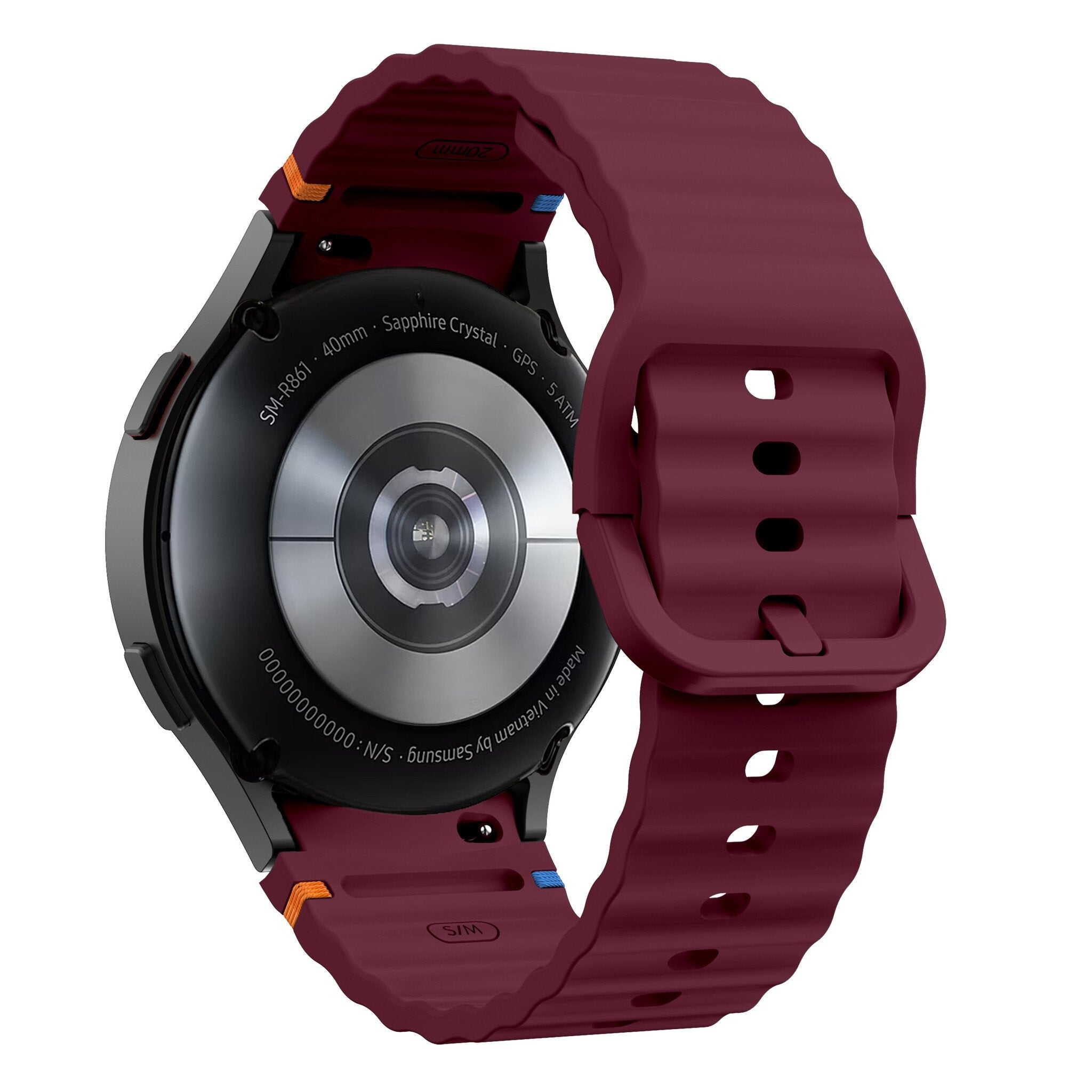 Samsung Galaxy Watch 6 44mm mit wellenförmigem Armband (Weinrot)