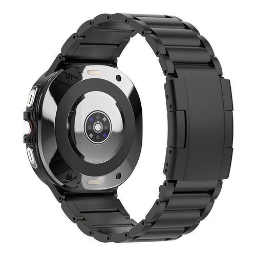 Titanium Strap, black, on a watch, 3/4 rear view