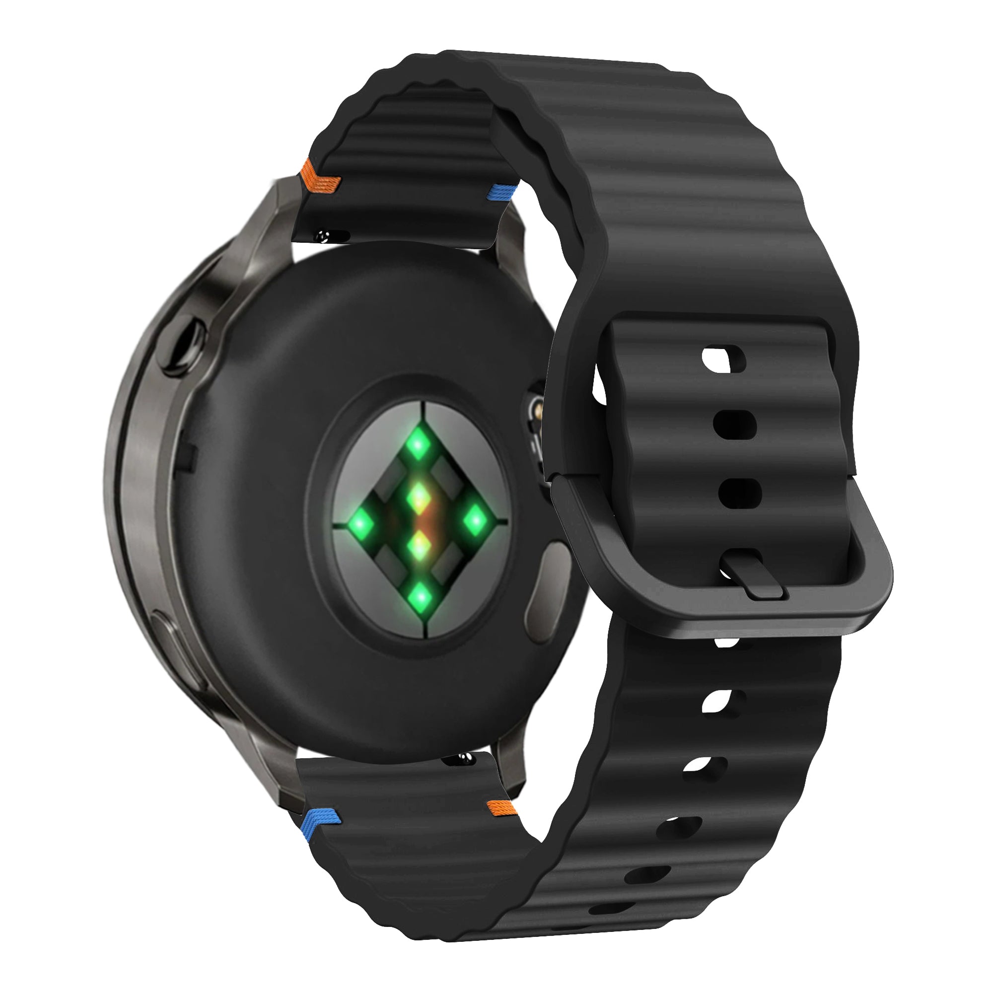 Bandz Garmin Vivoactive 4 Silicone Strap 'Wave' (Black)