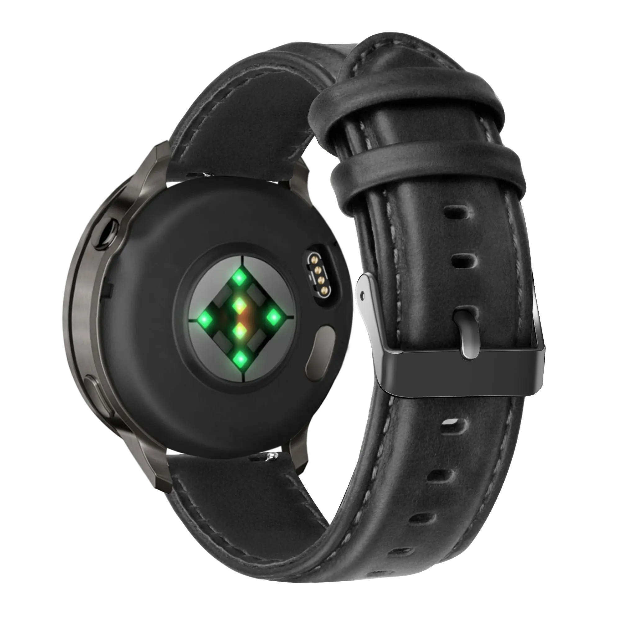Bandz Garmin Venu 2 Lederarmband 'Classic' (Schwarz)