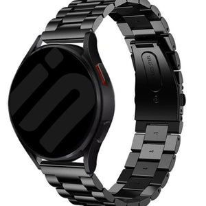 Steel Strap, black, on a watch, 3/4 rear view