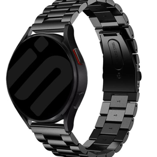 Steel Strap, black, on a watch, 3/4 rear view