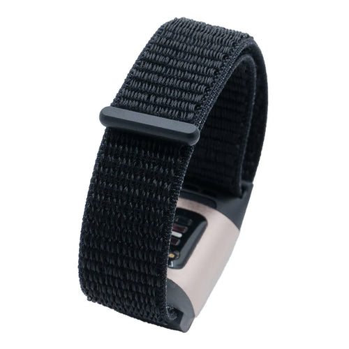 Nylon Strap, black, on a watch, 3/4 rear view