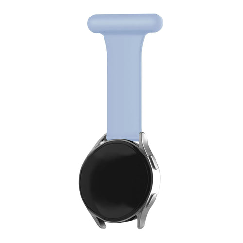 Silicone Nurse Fob, light blue, on a watch, direct front view