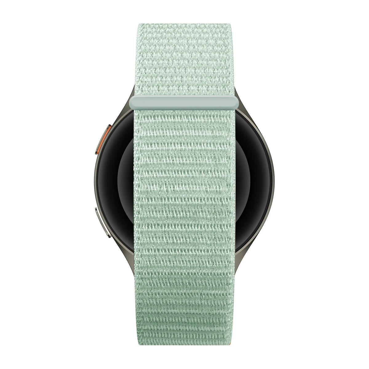 Nylon Strap 'Easy Fit', light green, on a watch, direct front view
