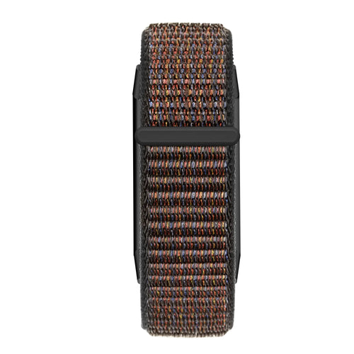 Nylon Loop Strap, black mix, on a watch, direct front view