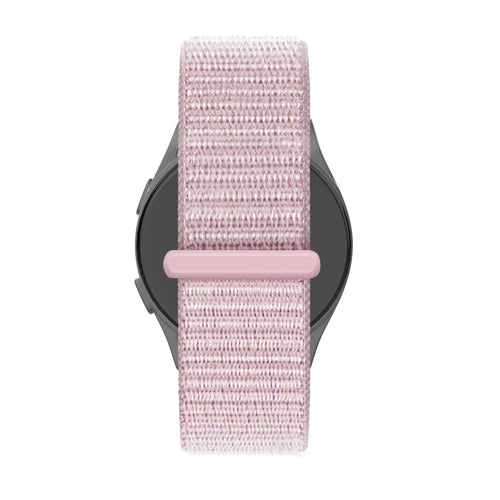 Nylon Loop Strap, pink sand, on a watch, direct front view
