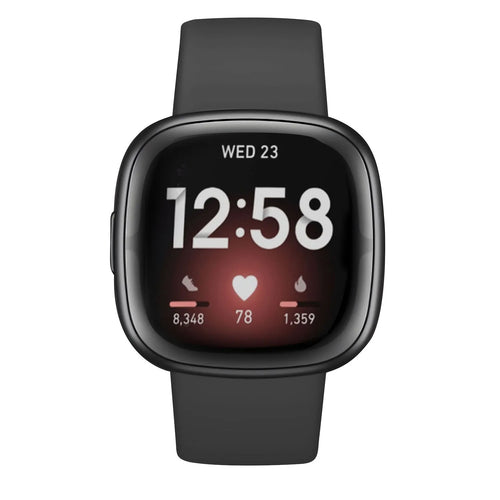Silicone Strap 'Classic', black, on a watch, direct front view