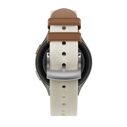 Bandz Fossil Gen 5e - 42mm Hybrid Lederarmband 'Easy Fit' (Beige/Braun)