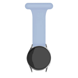 Silicone Nurse Fob, light blue, on a watch, direct front view