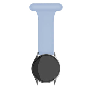 Silicone Nurse Fob, light blue, on a watch, direct front view