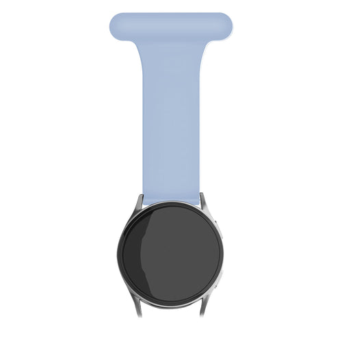 Silicone Nurse Fob, light blue, on a watch, direct front view