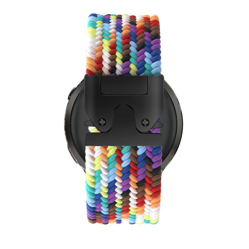 Nylon Braided Strap 'Parachute', rainbow, on a watch, direct front view