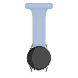 Silicone Nurse Fob, light blue, on a watch, direct front view