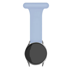 Silicone Nurse Fob, light blue, on a watch, direct front view