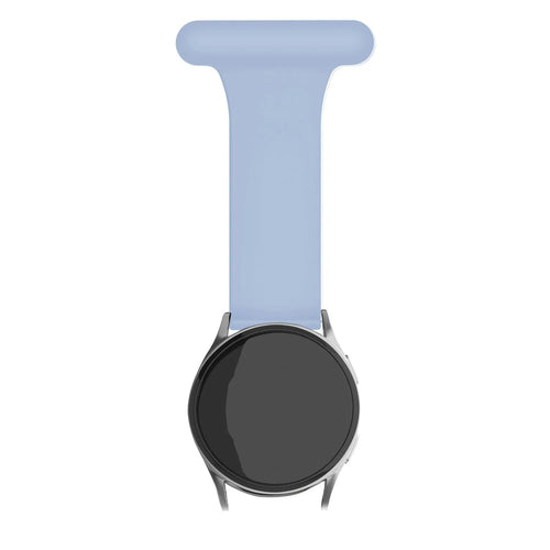 Silicone Nurse Fob, light blue, on a watch, direct front view