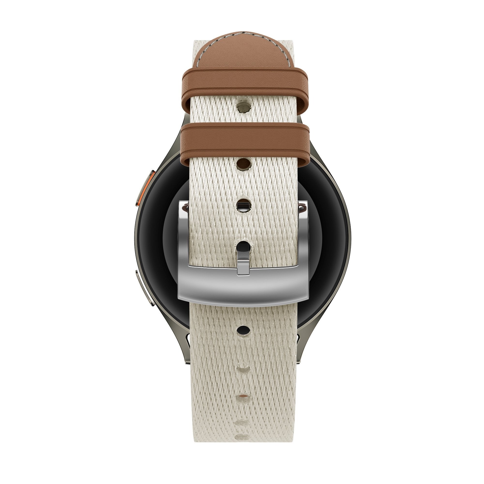 Bandz Huawei Watch GT 4 - 41mm Hybrid Lederarmband 'Easy Fit' (Beige/Braun)
