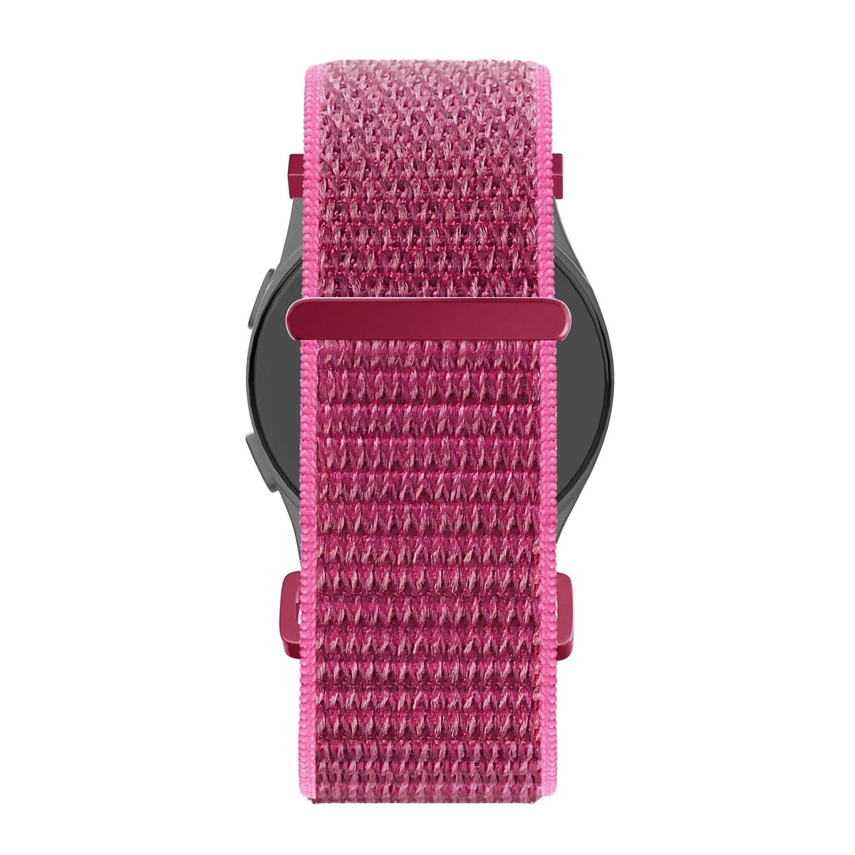Nylon Loop Strap, dragonfruit, on a watch, direct front view