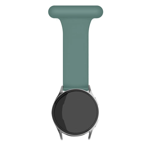 Silicone Nurse Fob, green, on a watch, direct front view