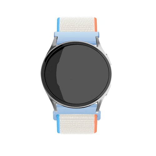 Nylon Strap, milk white, on a watch, direct front view
