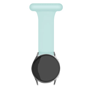 Silicone Nurse Fob, light green, on a watch, direct front view