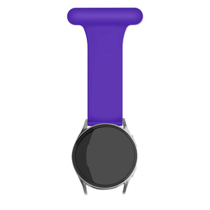 Silicone Nurse Fob, purple, on a watch, direct front view