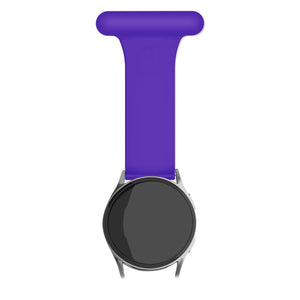 Silicone Nurse Fob, purple, on a watch, direct front view