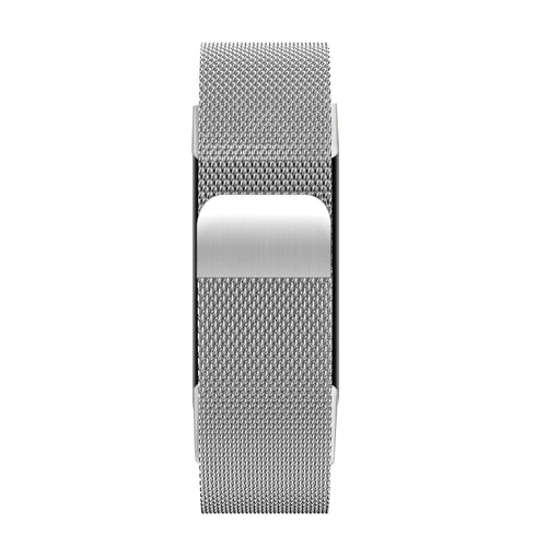 Milanese Loop Strap, silver, on a watch, direct front view