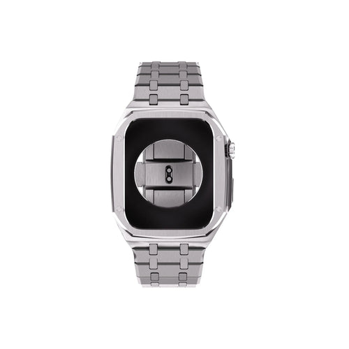 Reqior Apple Watch 45mm Case with Steel Strap (Silver)