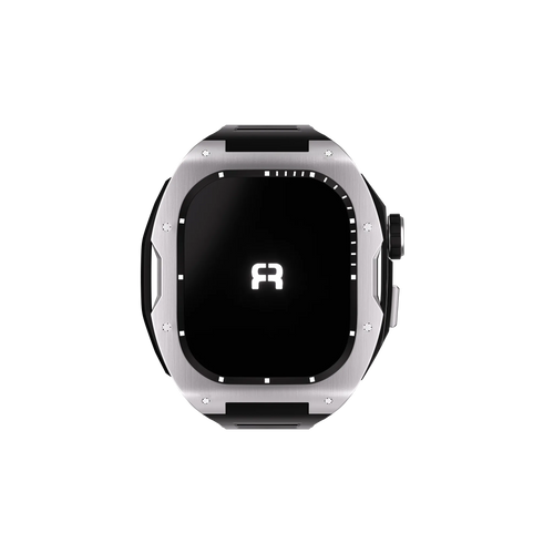 Reqior Apple Watch 45mm Hülle mit integriertem Gummi-Armband (Silber)