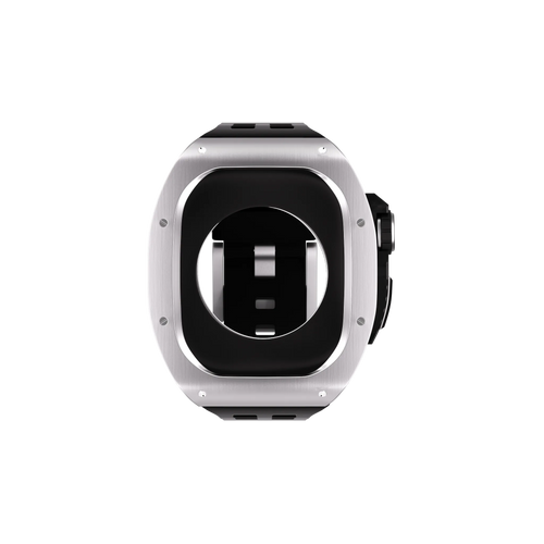 Reqior Apple Watch 45mm Polymer and Metal Case with Rubber Strap (Silver)