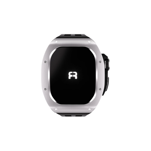 Reqior Apple Watch 45mm Polymer and Metal Case with Rubber Strap (Silver)