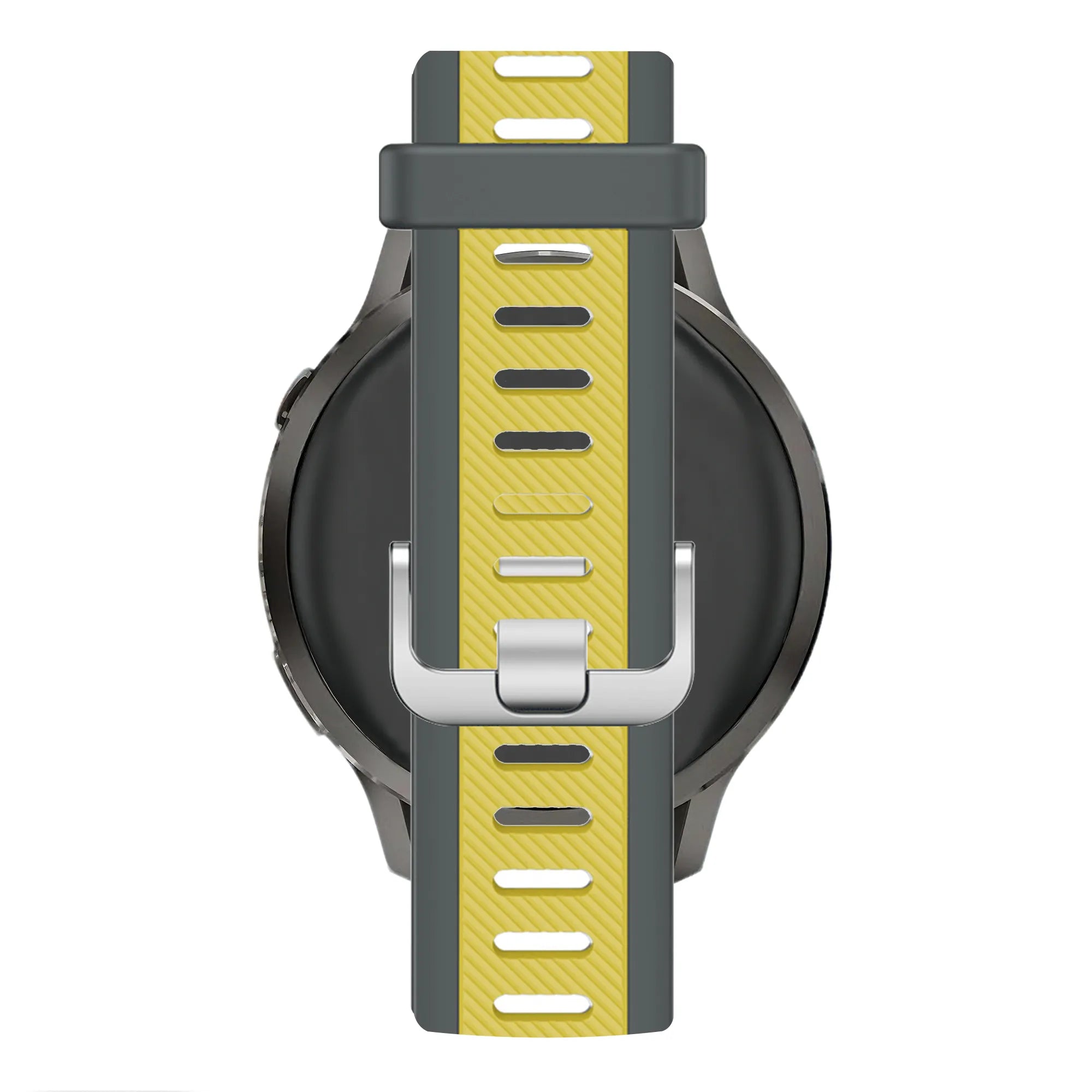 Bandz Garmin Forerunner 570 - 47mm Dual Buckled Sport Strap (Grey/Yellow)