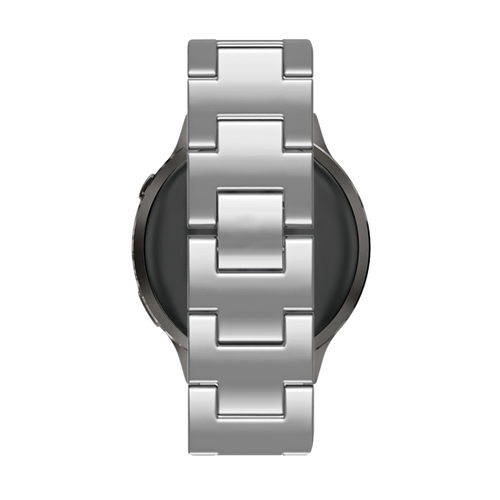 Metal Strap 'Chains', silver, on a watch, direct front view