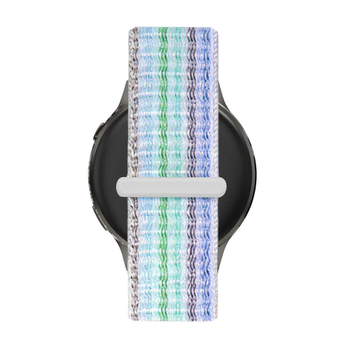Bandz Garmin Venu 4 - 41mm Nylon Loop Armband (Blaue Streifen)