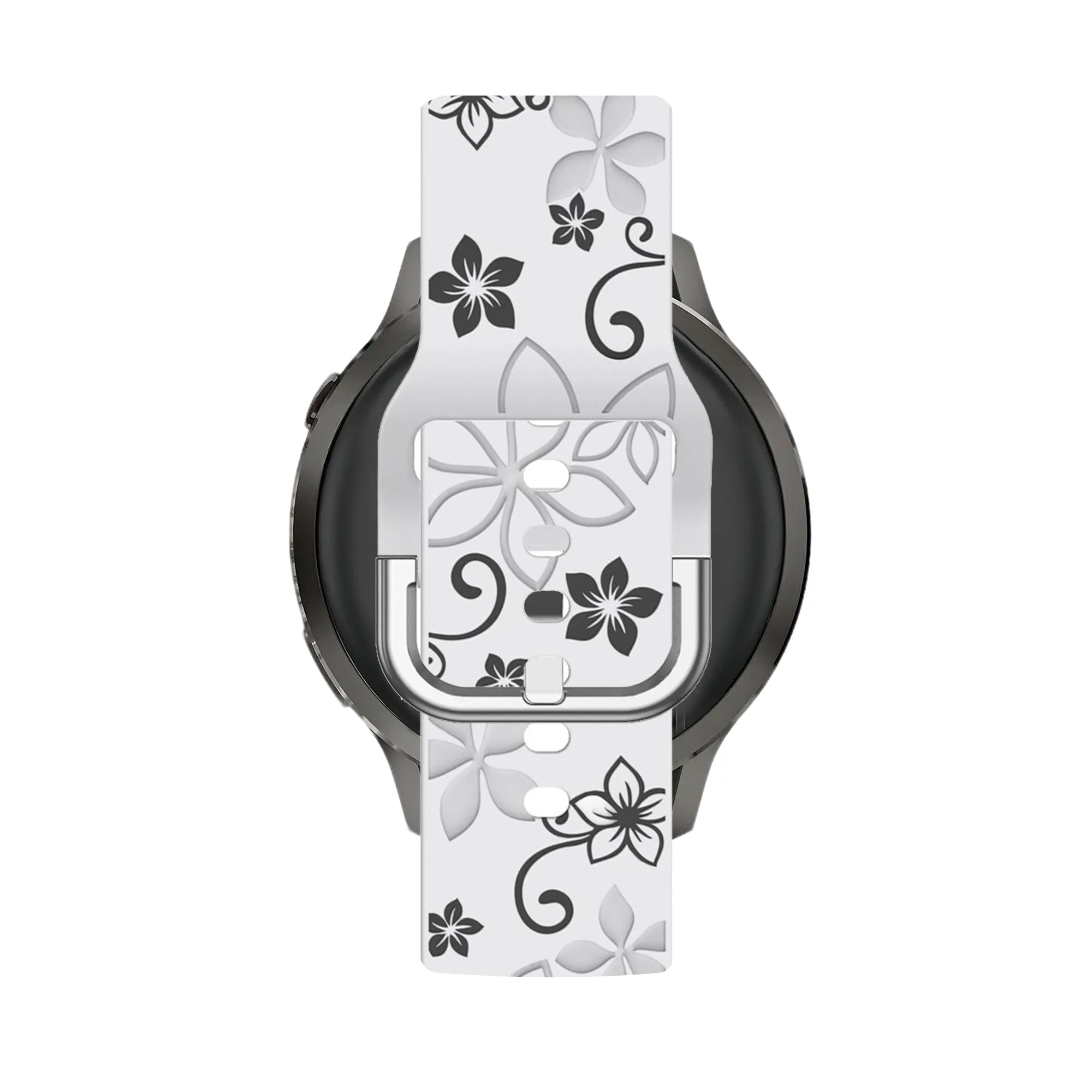 Bandz Garmin Approach J1 Silicone Strap 'Flowers' (White/Black)