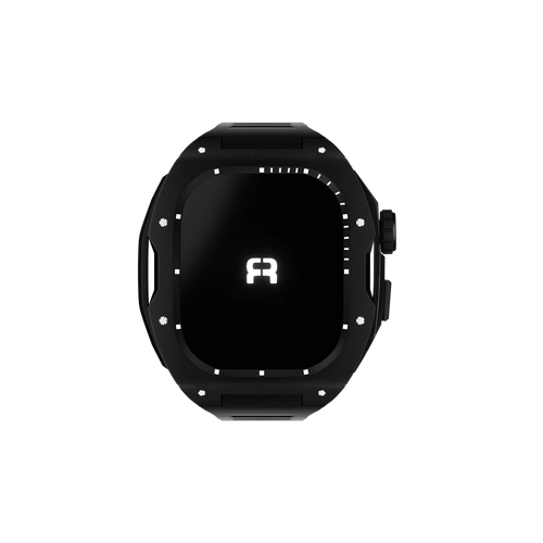 Reqior Apple Watch 45mm Hülle mit integriertem Gummi-Armband (Schwarz)
