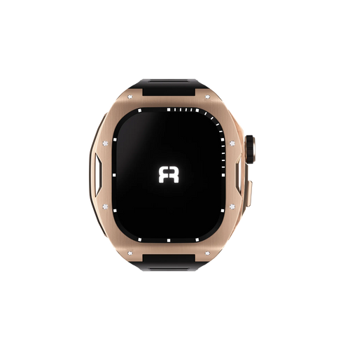 Reqior Apple Watch 45mm Hülle mit integriertem Gummi-Armband (Roségold)