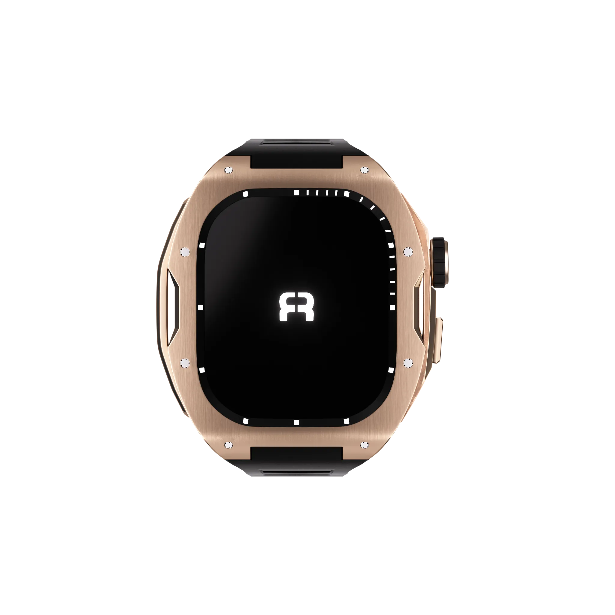 Reqior Apple Watch 45mm Hülle mit integriertem Gummi-Armband (Roségold)