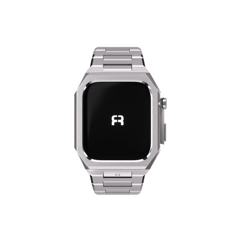 Reqior Apple Watch 45mm Case with Steel Strap 'Nautilus' (Silver)