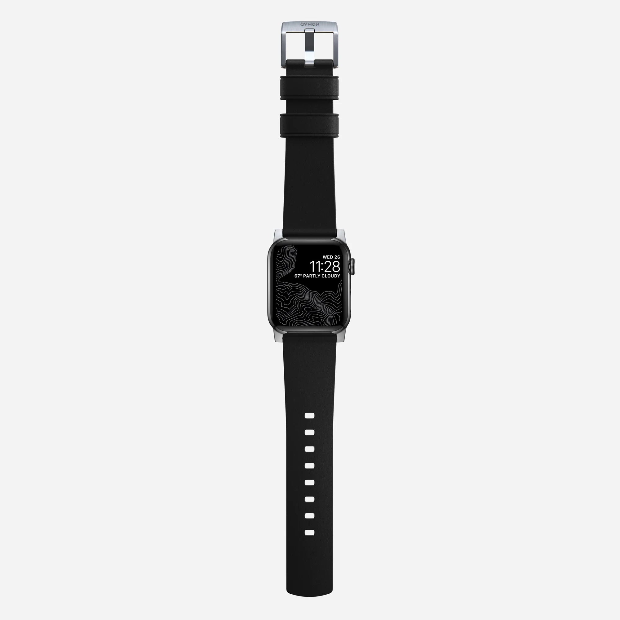 Nomad Active Pro Apple Watch Hybrid Armband (Schwarz/Silber)