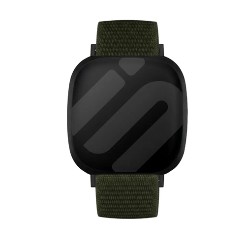 Nylon Strap, green, on a watch, direct front view