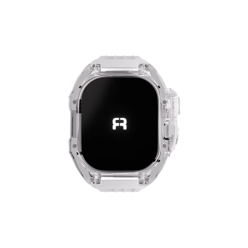 Reqior Apple Watch 45mm Polymer Hülle mit integriertem Gummi-Armband (Transparent)