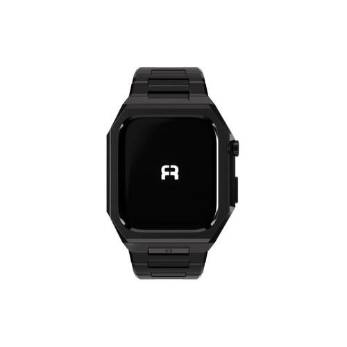 Reqior Apple Watch 45mm Hülle mit integriertem Stahlarmband 'Nautilus' (Schwarz)
