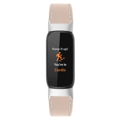 Fitbit Luxe modernes Leder-Armband (beige-rosominar)
