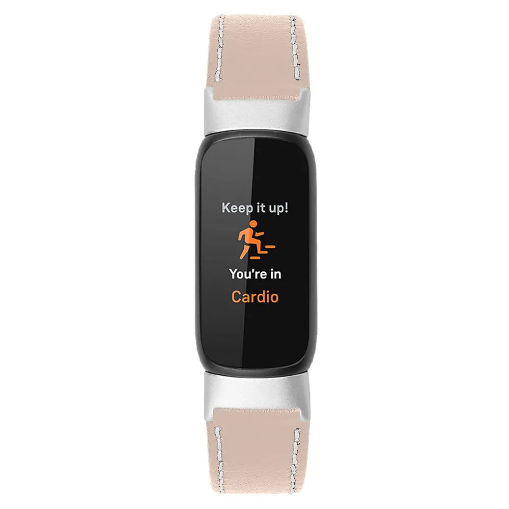 Fitbit Luxe modernes Leder-Armband (beige-rosominar)