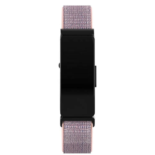 Nylon Strap, pink, on a watch, direct front view