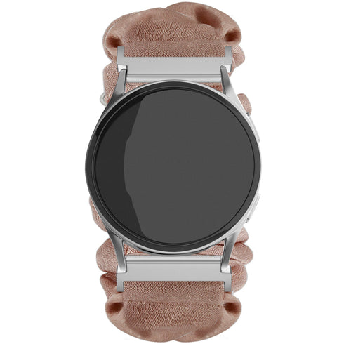 Samsung Galaxy Watch Active Scrunchie Armband (Beige mit Perlen)