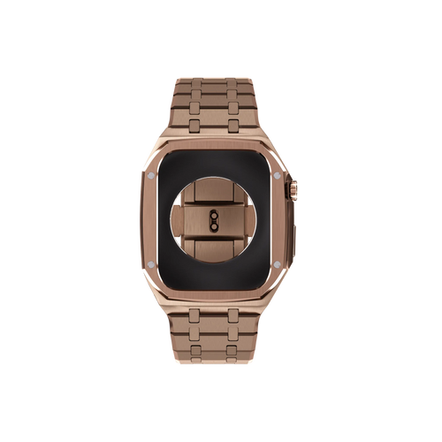 Reqior Apple Watch 45mm Hülle mit integriertem Stahlarmband (Roségold)