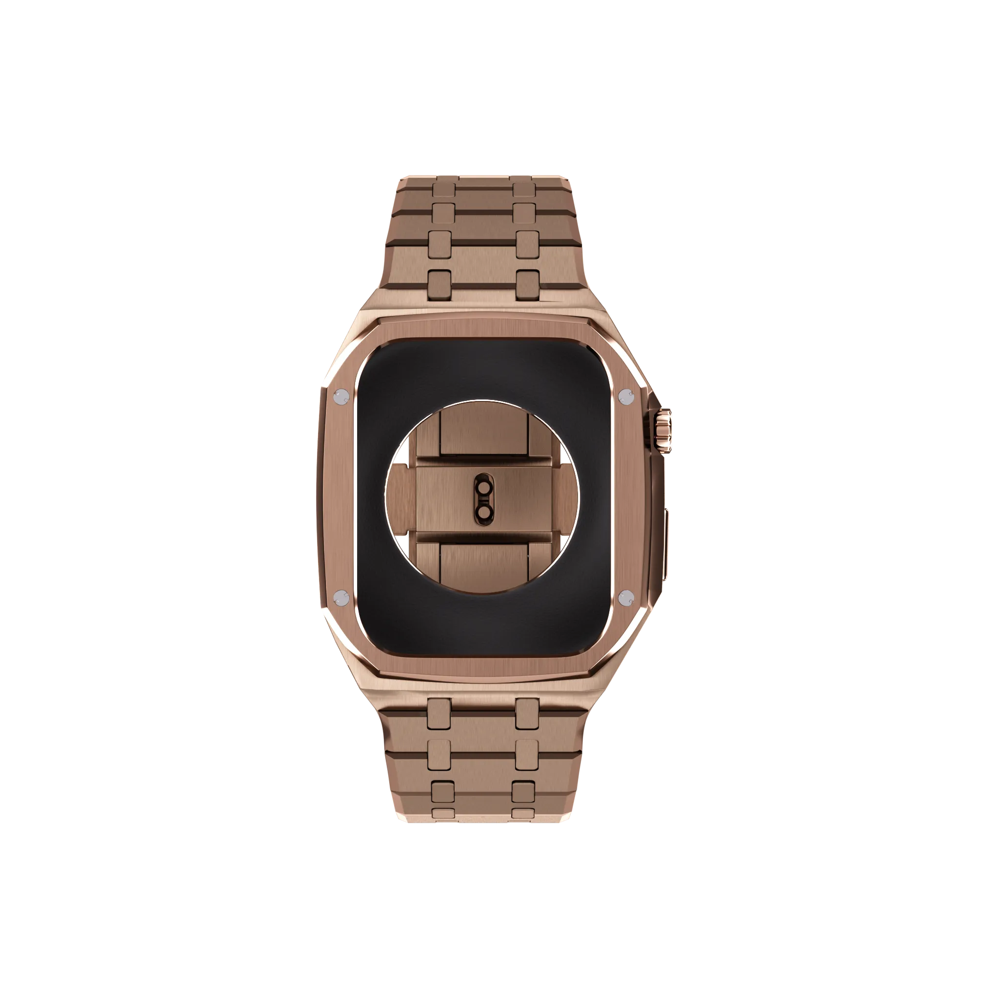 Reqior Apple Watch 45mm Hülle mit integriertem Stahlarmband (Roségold)